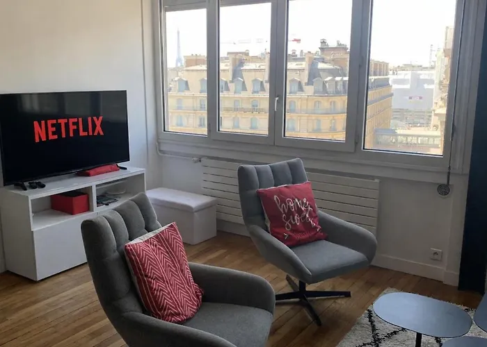 Appartement Saintlazare 50m2 Superb View Up To Tour Eiffel